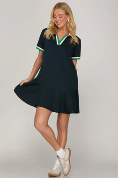 Rib Collar Mini Dress - Lush Lemon - Women&
