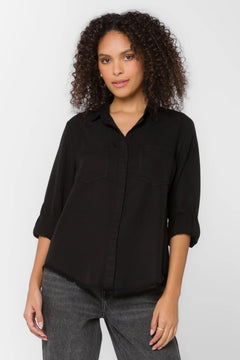 Riley Frayed Button - Up Shirt - Lush Lemon - Women&