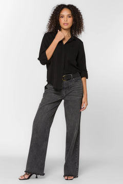 Riley Frayed Button - Up Shirt - Lush Lemon - Women&