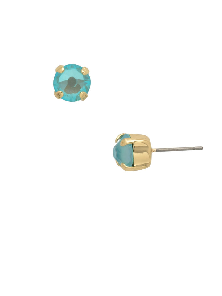 Round Crystal Stud Earrings W/Simple Setting - Lush Lemon - Women's Accessories - Sorrelli - EFC99BGPAC