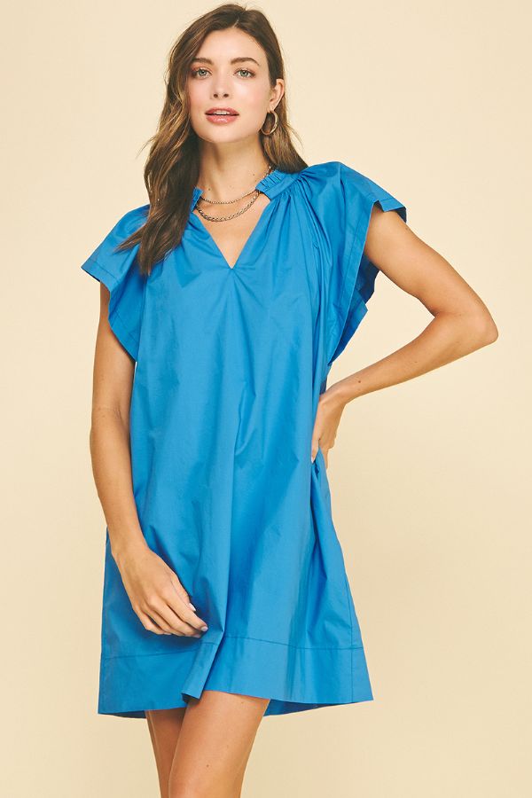 Ruffle Detailed Tunic Mini Dress - Lush Lemon - Women's Clothing - Pinch - 96069241022941