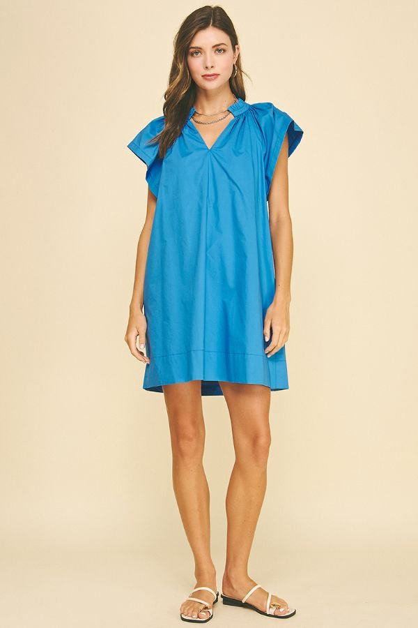 Ruffle Detailed Tunic Mini Dress - Lush Lemon - Women's Clothing - Pinch - 96069241022941