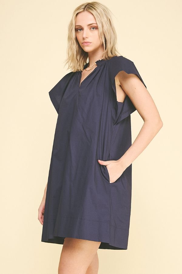 Ruffle Detailed Tunic Mini Dress - Lush Lemon - Women's Clothing - Pinch - 96069241619549