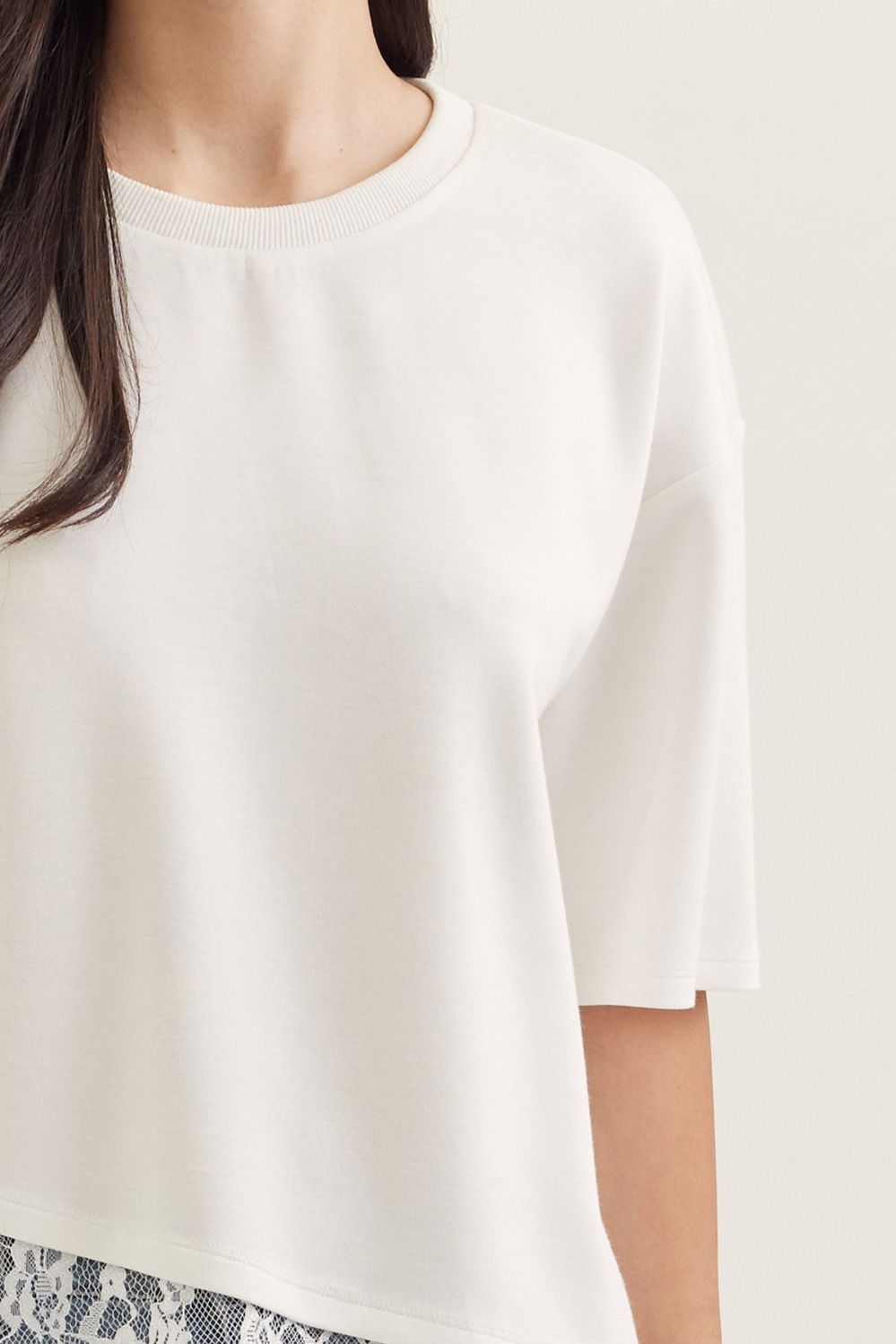 Scallop Lace Hem Knit Top - Lush Lemon - Women&