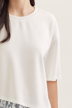 Scallop Lace Hem Knit Top - Lush Lemon - Women&