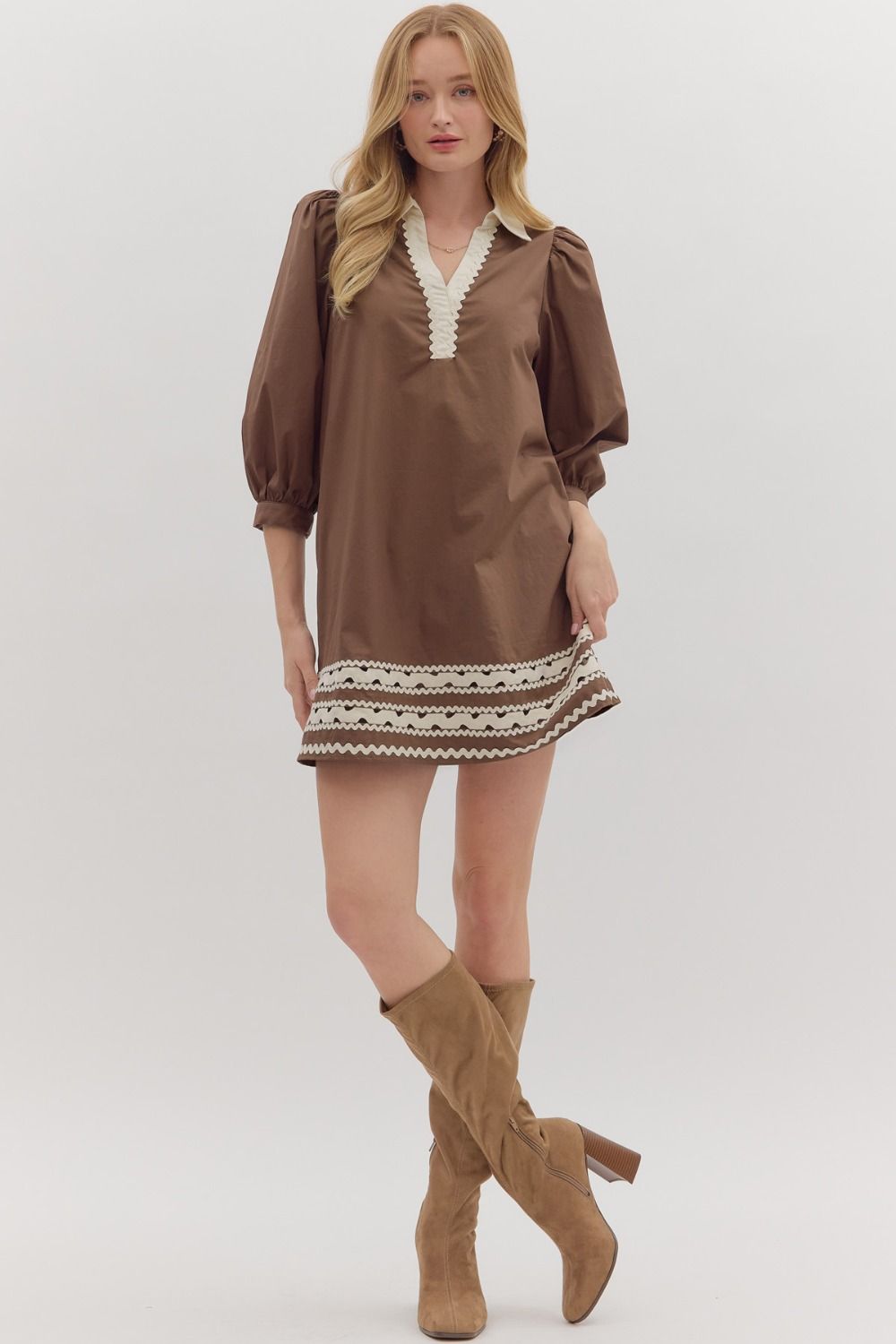 entro brown dress Entro Chocolate Floral Puff Sleeve Midi Dress 100% Cotton Tiered Fall Midi Small