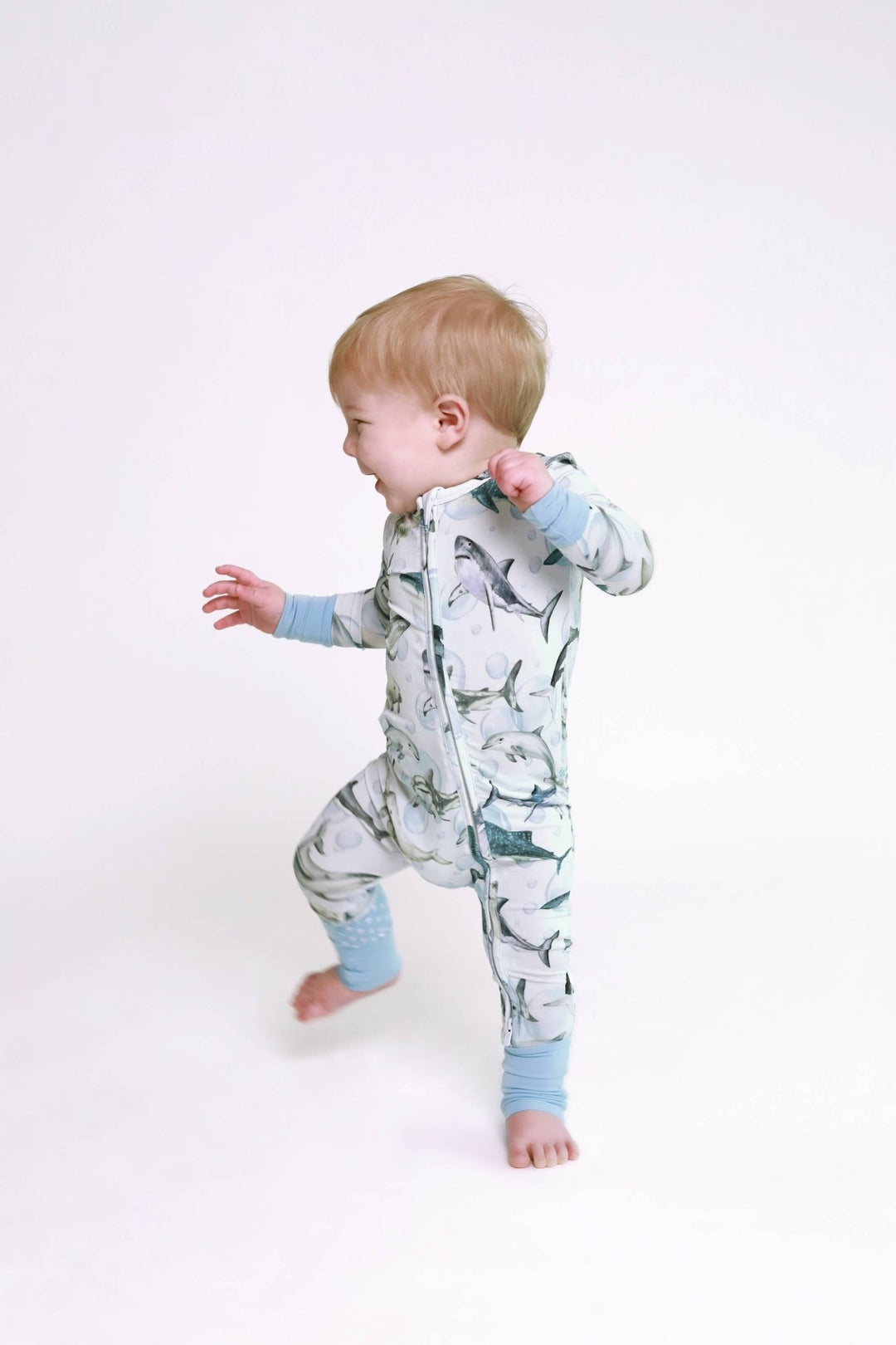 Sharkly Convertible Footie - Lush Lemon - Children's Clothing - Posh Peanut - 196137341007