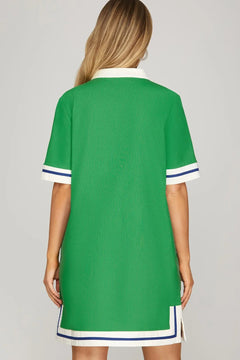 Short Sleeve H - Line Mini Dress - Lush Lemon - Women&