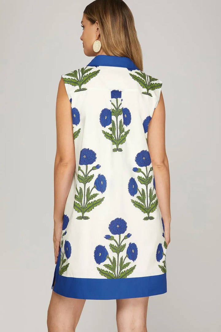 Sleeveless Printed Mini Dress - Lush Lemon - Women's Clothing - She + Sky - 92894991657117