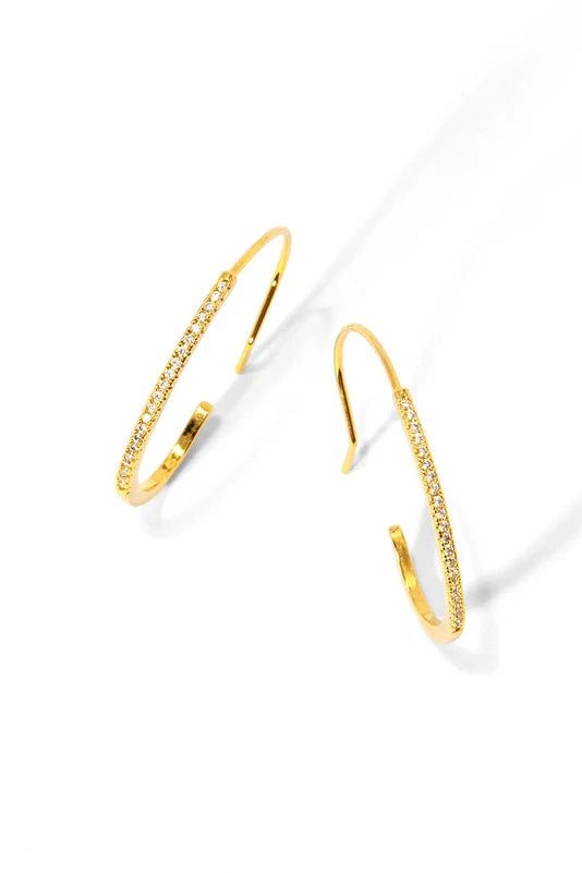 Slim Pave Hoop Earrings - Lush Lemon - Women's Accessories - Rho - 39156771079197