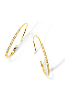 Slim Pave Hoop Earrings - Lush Lemon - Women&