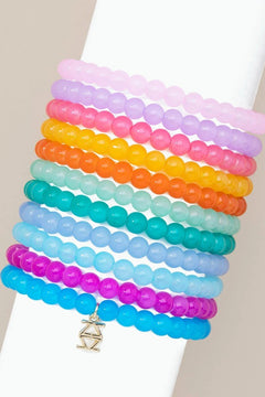 Small Glass Bead Stretch Bracelet - Lush Lemon - Women&