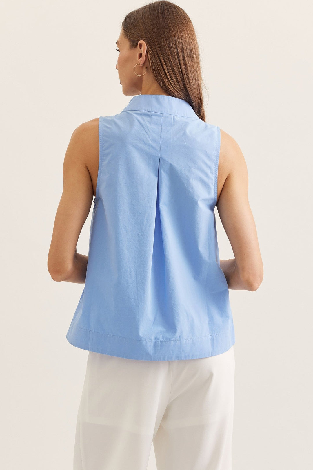 Split Neck Sleeveless Top - Lush Lemon - Women's Clothing - Entro - 69296681316253