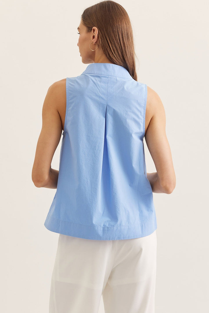 Split Neck Sleeveless Top - Lush Lemon - Women's Clothing - Entro - 69296681316253