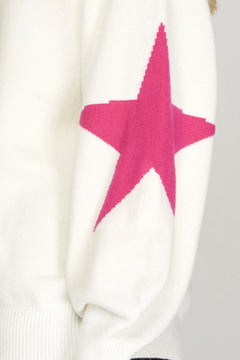 Star Sleeve Sweater Top - Lush Lemon - Women&