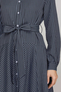 Striped Button - Down Mini Dress - Lush Lemon - Women&