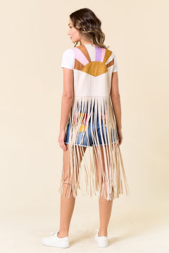 Sunset Fringe Vest - Lush Lemon - Women&