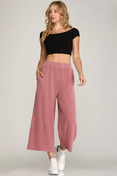 Textured Knit Capri Set - Lush Lemon - Women&