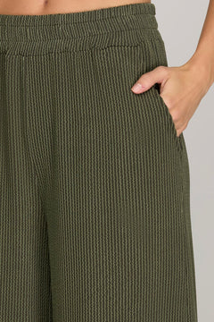 Textured Knit Capri Set - Lush Lemon - Women&