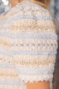 Textured Tweed Mini Dress - Lush Lemon - Women&