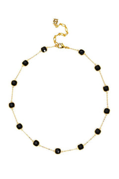 Triple - Plated Crystal Collar Necklace W/ Adjustable Length - Lush Lemon - Women&