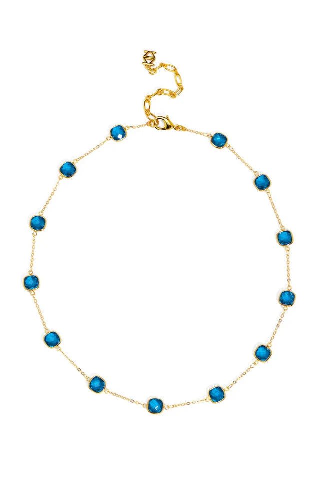 Triple - Plated Crystal Collar Necklace W/ Adjustable Length - Lush Lemon - Women's Accessories - Zenzii - 97981891369117