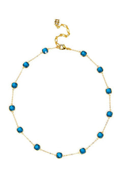 Triple - Plated Crystal Collar Necklace W/ Adjustable Length - Lush Lemon - Women&