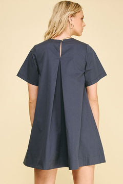 Tunic Mini Dress with Tucked Detail - Lush Lemon - Women&
