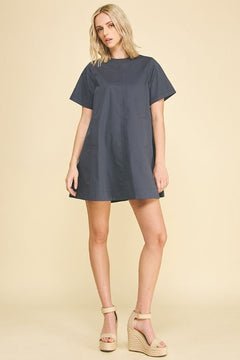 Tunic Mini Dress with Tucked Detail - Lush Lemon - Women&