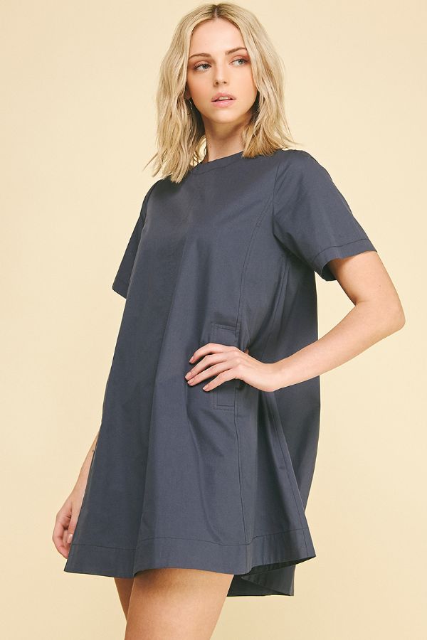 Tunic Mini Dress with Tucked Detail - Pinch