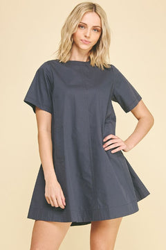 Tunic Mini Dress with Tucked Detail - Lush Lemon - Women&