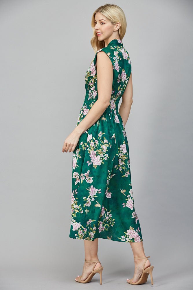 Vintage Floral Zip Front Dress - Lush Lemon - Women's Clothing - Fate By LFD - 15813651094877