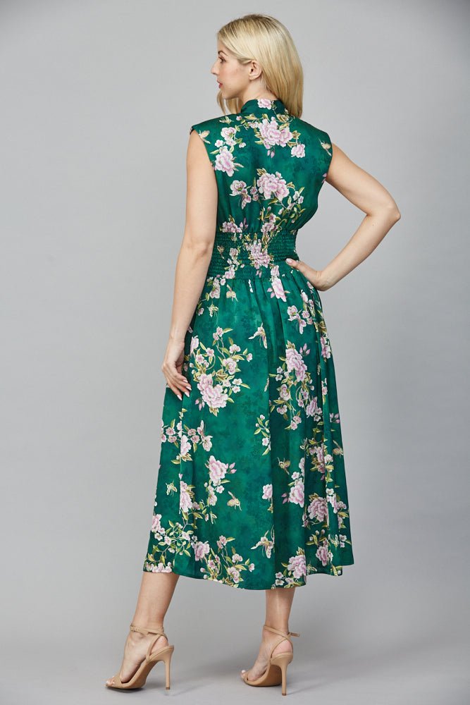 Vintage Floral Zip Front Dress - Lush Lemon - Women's Clothing - Fate By LFD - 15813651094877