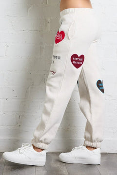 Von Dutch Heart Patches Jogger - Lush Lemon - Women&