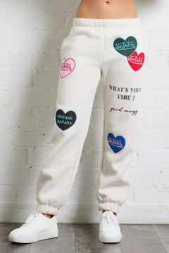 Von Dutch Heart Patches Jogger - Lush Lemon - Women&