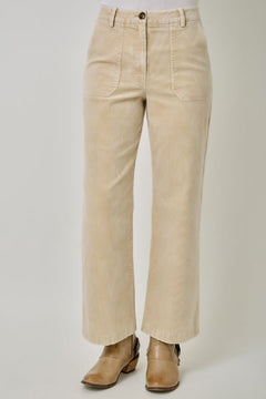 Washed Corduroy Trousers - Lush Lemon - Women&