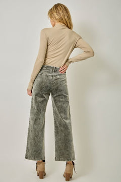 Washed Corduroy Trousers - Lush Lemon - Women&