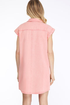 Washed Twill Shirt Dress - Lush Lemon - Women&