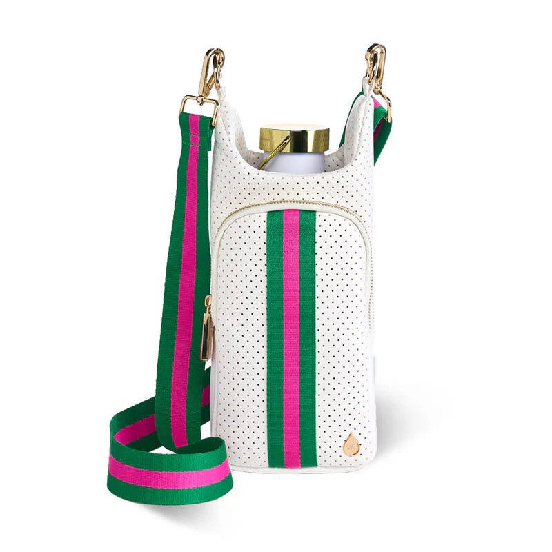 White Coated Perforated Neoprene HydroBag® W/Pink/Green Stripe - Lush Lemon - Women's Accessories - WanderFull - 196852508181