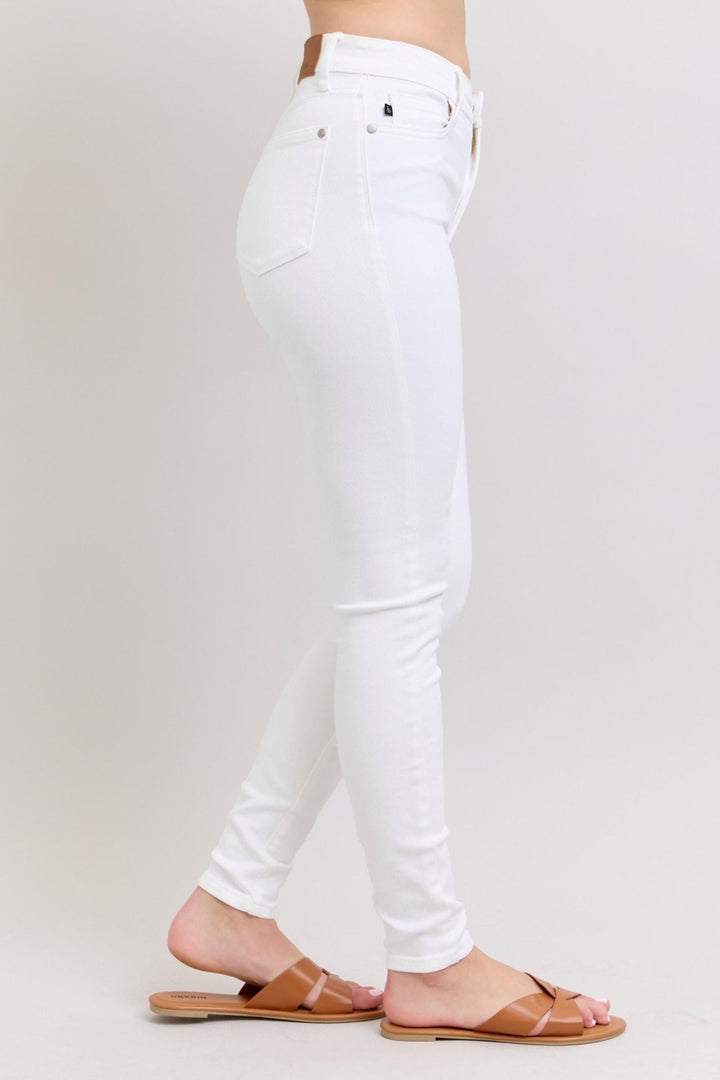 White High - Waisted Skinny Jeans - Lush Lemon - Women's Clothing - Judy Blue - 