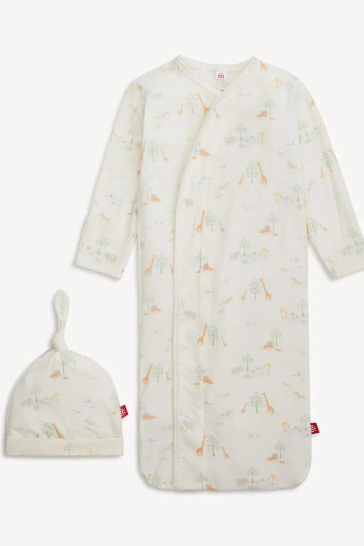 White Serene Safari Magnetic Gown & Hat Set - Lush Lemon - Children's Clothing - Magnetic Me - 840318764009