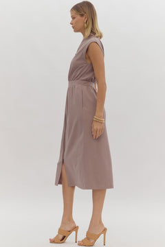 Zip - Up Midi Dress - Lush Lemon - Women&