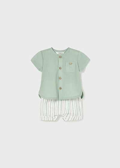 2 Piece Boys Linen Outfit - Lush Lemon - Children's Clothing - Mayoral - 8445445792776