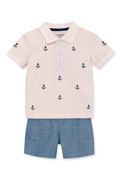 Anchor Polo Short Set - Lush Lemon - Children&