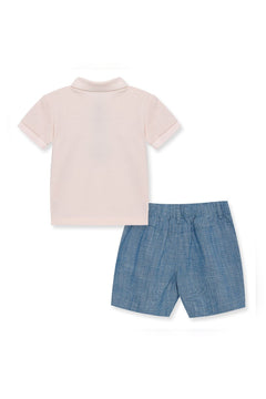 Anchor Polo Short Set - Lush Lemon - Children&