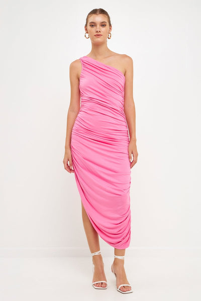 Asymmetrical Jersey Dress - Lush Lemon - Women's Clothing - Endless Rose - 192934505963