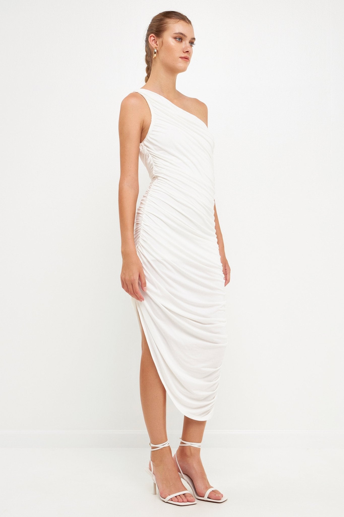 Asymmetrical Jersey Dress - Lush Lemon - Women's Clothing - Endless Rose - 192934513791