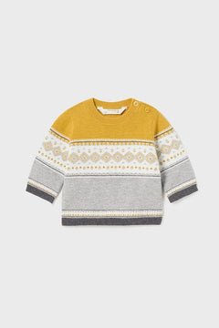 Baby Jacquard Sweater - Lush Lemon - Children&