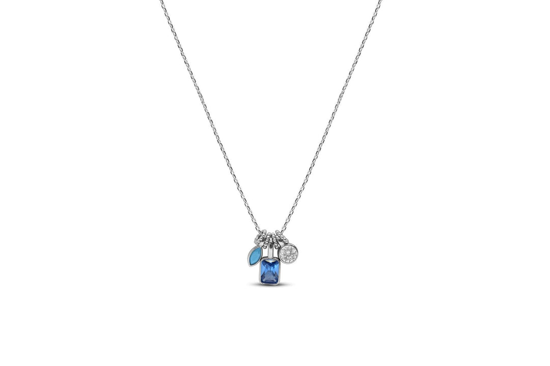 Bezel Cluster Necklace Turquoise - Lush Lemon - Women's Accessories - Stia - 794094040805