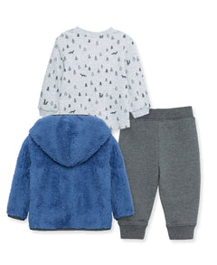 Blue 3Pc Sherpa Set - Lush Lemon - Children&